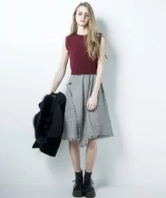 dazzlin ラップスカートコンビワンピース