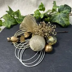ドライフラワー髪飾り　結婚式成人式卒業式七五三髪飾り　水引き&和玉2種かすみ草