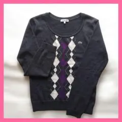 ラコステ レディース ニットセーター アーガイル柄 グレー /42