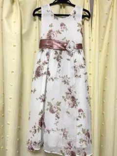 キッズドレス ホワイト 花柄 140cm