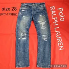 Polo RALPH LAUREN ダメージ加工 パッチワーク デニムパンツ