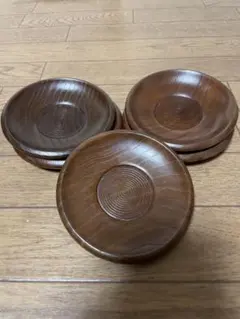 木製円形茶托5枚セット