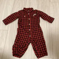 Ralph Lauren 赤黒チェックロンパース 6M ラルフローレン