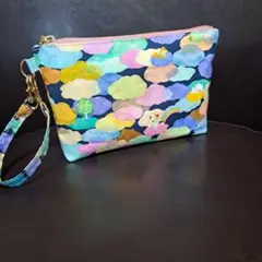 ハンドメイド ポーチ ストラップ付き ユキエモン
