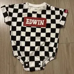 EDWIN ベビー ロンパース 70cm チェッカーフラッグ