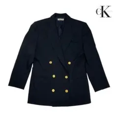 00T441☆ Calvin Klein 金ボタン ブル テーラードジャケット