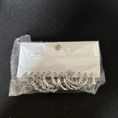 シルバー フープピアスセット ツイストデザインＣ