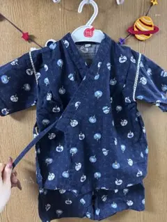 風鈴柄 ネイビー甚平 110サイズ