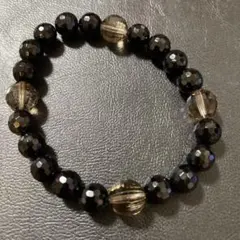 最終値下げ‼️多面カットスモーキークォーツオニキス天然石ブレスレット