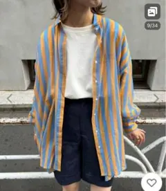 5/6削除！シアーストライプドルマンビッグシャツ TYZ1031404A0005