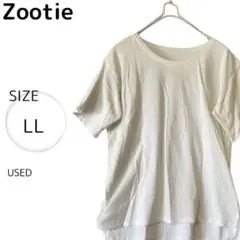 USED【Zootie】ズーティー Tシャツ 半袖 無地 LLサイズ ホワイトのサムネイル