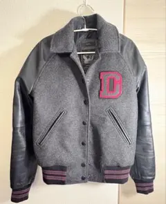 【極美品】DIESEL ディーゼル 山羊革 ウールスタジャン グレー×ブラック