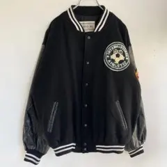 カナダ製 レザースタジャン レザージャケット ワッペン ヴィンテージ 古着