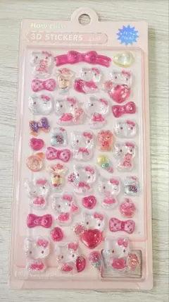 ハローキティ風 3D立体シール ぷっくりタイプ 3枚セット お得まとめ売り