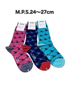 M.P.S. クルー丈ソックス(かもめ柄)♥️24～27cm 新品未使用