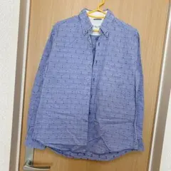 [美品] oxford シャツ M メンズ オックスフォード ユニクロ ブルー