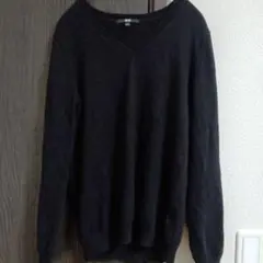 UNIQLO ユニクロ カシミヤ100% Vネックニット ブラック L