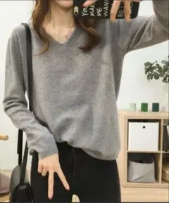Vネックニットプルオーバー Beststore