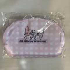 未使用 MY MELODY KUROMI ×モスバーガー サテンポーチ チェック
