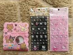 サンリオ キティ タイルシール 2セット ヒョウ柄 ハート おはじきシール日焼け