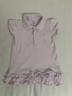 Ralph Lauren 薄ピンクフリル付きポロワンピース Sサイズ80