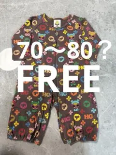 ヒステリックミニ 長袖 ロンパース 70 80 ブラウン ヒスミニ テディ ミニ