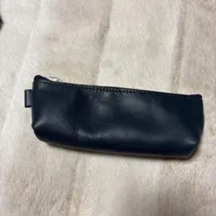 レザー製ネイビーブルー筆箱