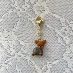 【ヨークシャーテリア】　犬　ハンドメイド　チャーム　樹脂粘土　ヨーキー60