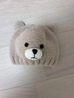 クマ顔デザイン ベビー帽子 44cm-46cm