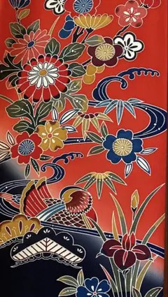 振袖６点セット 正絹 紅型➕バック&草履、髪留め