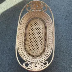 天然素材の楕円形バスケット