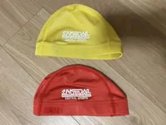 新品　CENTRAL SPORTS 水泳帽 Mサイズ　赤・黄 2点セット