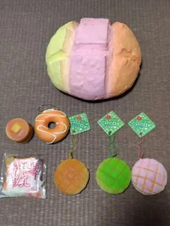 平成 スクイーズ まとめ売り メロンパン バナナ ドーナツ 牛乳パン 特大