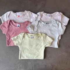 【5枚セット】プチバトー 18M 81cm 半袖 ロンパース