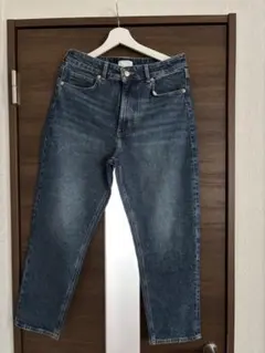 H&M ダークブルー ストレートレッグデニム US 8