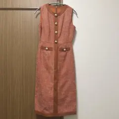エイミーイストワール EMロゴ入りオレンジツイードワンピース 美品