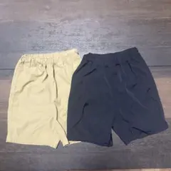 ハーフパンツ 2枚セット ベージュ ブラックのサムネイル