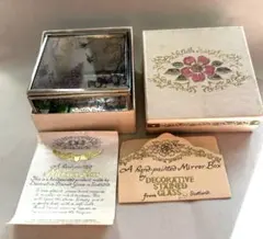 英国製 ステンドガラスボックス　小物入れ　ビンテージ　手塗り ハンドメイド