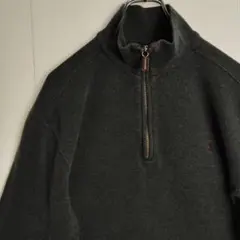 ラルフローレン ニット セーター ハーフジップ ポニー グレー メンズＭ