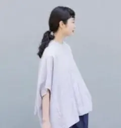 かぐれ＊リネンスクエアケープシャツ　ラベンダー かぐれ リネンスクエアケープシャツ ラベンダー 美品 - メルカリ