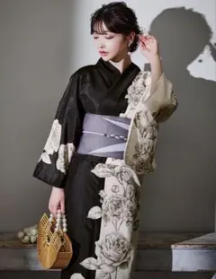 sugar Riuコラボ ツートンカラーローズ浴衣 セット