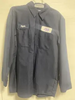 USA 古着　ビンテージ風シャツ　ネイビー