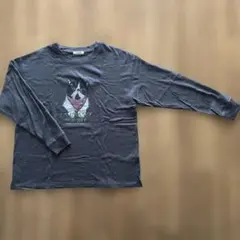 studio CLIP 猫プリント 長袖カットソー チャコール