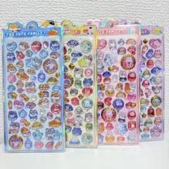 4枚セット　3Dシール　実体　ぷっくりシール　ボンボンドロップシール