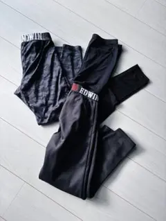 キッズ　ユニクロヒートテックタイツ&EDWIN あったか裏起毛レギンス3枚セット