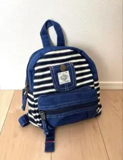 美品　OCEAN & GROUND リュック　デニム　ストライプ　Sサイズ