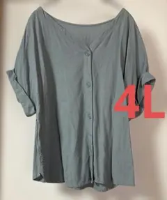 しまむら　おかだゆり　前後2way ブラウス　4L ミントグリーンのサムネイル