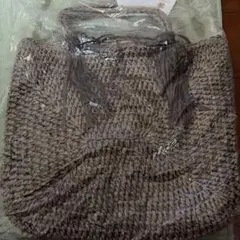 COOCO ベージュ編み込みトートバッグ