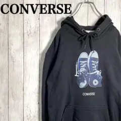 【希少】コンバース　ビックプリント　センターロゴ　パーカー　ビックシルエット　靴