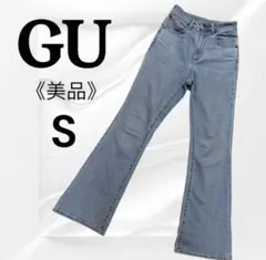 【美品】GU ジーユー　スリムフレアジーンズ　S 63Blue 標準丈